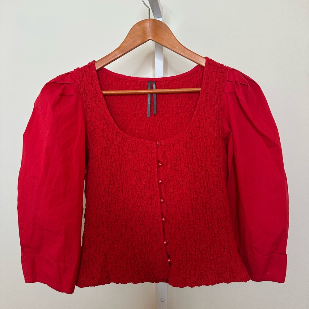 Brand New: By Anthropologie Smocked Cardigan In Size M